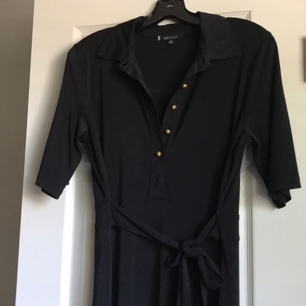 Anne Klein Button Up LBD With Wasit Tie